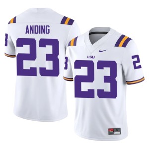 White #23 College Football Mens Aidan Anding LSU Stitched Jersey 220850-173