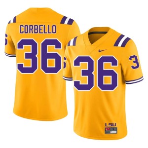 Gold Mens #36 Aidan Corbello Fighting Tigers College Football Replica Jersey 542535-774