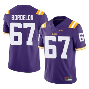 Purple College Football Bo Bordelon Game Men LSU #67 Jerseys 785037-977