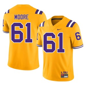 Gold College Football Mens Braelin Moore #61 University Louisiana State Tigers Jerseys 703391-452