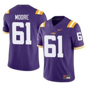 Purple Alumni Mens College Football #61 LSU Braelin Moore Jerseys 827205-145