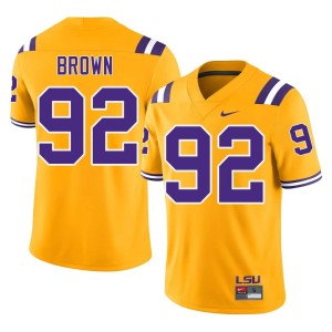 Gold Limited Mens College Football Brandon Brown LSU Tigers #92 Jerseys 496183-605