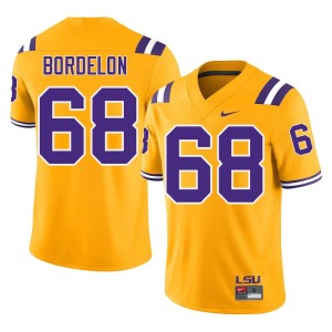 Gold Tigers Mens Game Brett Bordelon College Football #68 Jerseys 810379-741