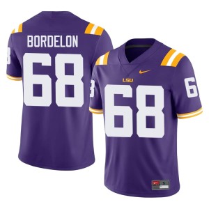 Purple #68 Brett Bordelon College Football Men Louisiana State University Tigers Alumni Jerseys 178418-918