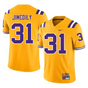Gold Mens #31 CJ Jimcoily Louisiana State University Tigers College Football 2026-27 Jerseys 828406-481