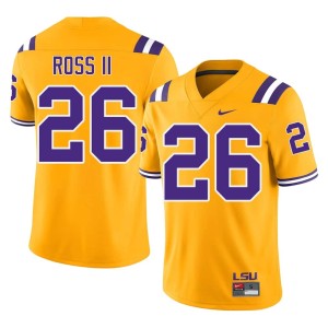 Gold Geaux Tigers Men #26 Charles Ross II College Football University Jerseys 608322-687