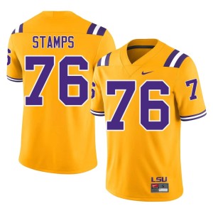 Gold College Football Game #76 Christian Stamps Louisiana State Tigers Mens Jersey 434658-608