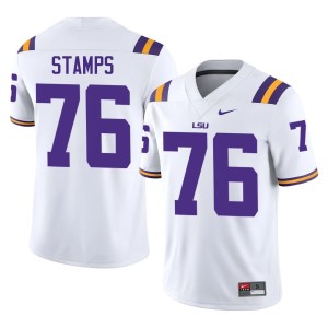 White Louisiana State University Tigers Mens #76 Christian Stamps Alumni College Football Jersey 833798-933