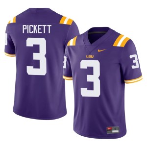 Purple Louisiana State University Tigers Stitched Mens College Football #3 DJ Pickett Jersey 347875-913