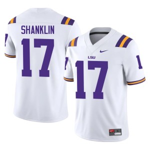 White Mens College Football Stitched Geaux Tigers #17 Damien Shanklin Jersey 800708-533