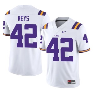 White LSU Tigers Davhon Keys #42 College Football Mens Player Jersey 312101-401