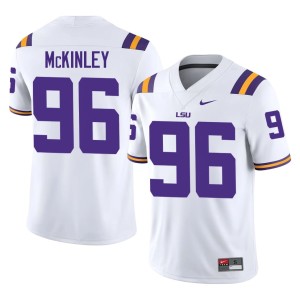White #96 High School Men's LSU Dominick McKinley College Football Jersey 129141-771