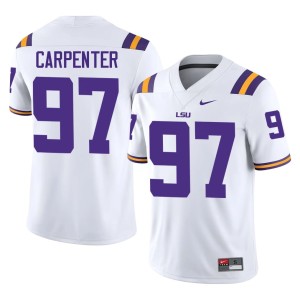 White College Football Men's Louisiana State Tigers Dylan Carpenter #97 Game Jerseys 985823-614