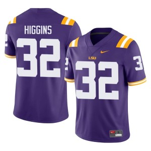 Purple Men's Gavin Higgins Louisiana State University Tigers College Football #32 Game Jerseys 298713-248
