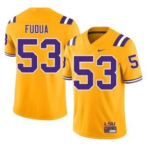 Gold #53 Tigers Men's College Football NCAA Hayes Fuqua Jerseys 518281-839