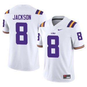 White #8 College Football Game Men's Ja'Keem Jackson Tigers Jersey 751812-132