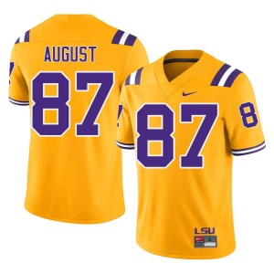 Gold 2026 LSU College Football Joey August #87 Men's Jerseys 193999-139