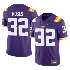 Purple Men Louisiana State University Tigers #32 Keylan Moses NCAA College Football Jerseys 283892-917