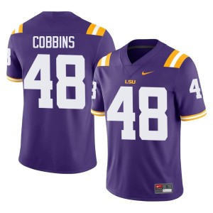 Purple Alumni College Football Men Kolaj Cobbins #48 Louisiana State University Tigers Jersey 399438-609