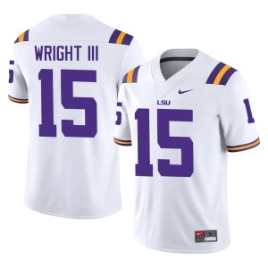 White Phillip Wright III Louisiana State Tigers #15 Men College Football Limited Jersey 804342-611