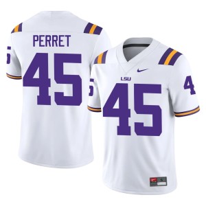 White Sean Perret College Football #45 Mens LSU Game Jersey 303499-353