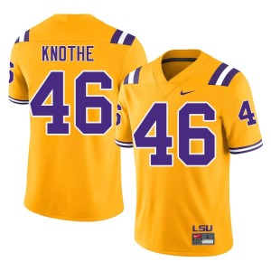 Gold #46 Men's Tigers Stitched College Football Seth Knothe Jerseys 586622-705