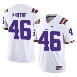 White #46 Men Louisiana State Tigers Stitched College Football Seth Knothe Jerseys 978998-974