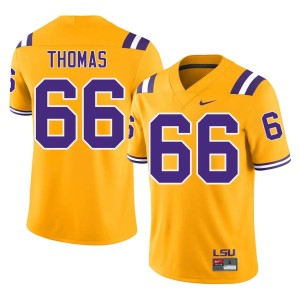 Gold Louisiana State University Tigers Men Alumni #66 Solomon Thomas College Football Jersey 346462-630