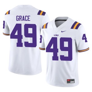 White #49 Tigers Theo Grace Men College Football Limited Jersey 288578-390