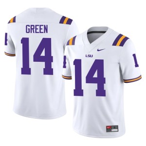 White Trey'Dez Green LSU Game College Football Men's #14 Jerseys 159208-489