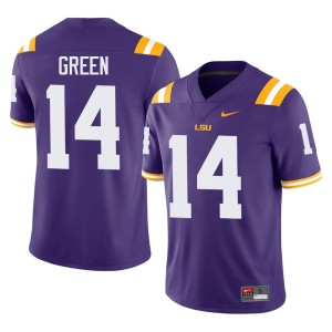 Purple Game Trey'Dez Green Men Louisiana State University Tigers #14 College Football Jerseys 962695-225