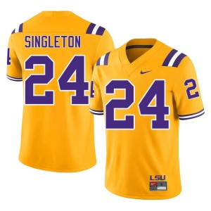 Gold #24 Alumni Tylen Singleton College Football Louisiana State University Tigers Men's Jerseys 388444-267