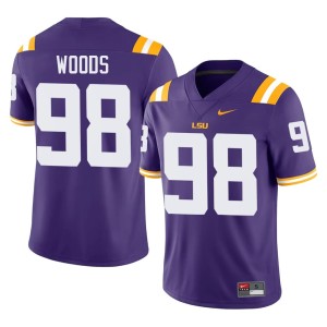 Purple Tiger Nation Achilles Woods Men's 2026-27 College Football #98 Jerseys 393593-473