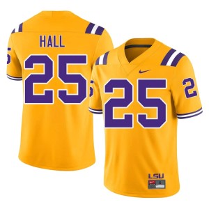 Gold College Football Aiden Hall LSU Embroidery Men #25 Jersey 309836-358