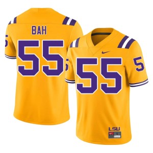 Gold College Football #55 LSU Aliou Bah Men Alumni Jerseys 892656-748