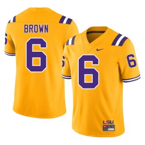 Gold Mens #6 Fighting Tigers Official Barion Brown College Football Jersey 923530-836