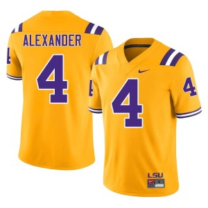 Gold Charles Alexander LSU Tigers Men #4 College Football High School Jerseys 710782-533