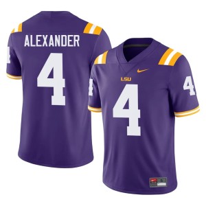 Purple Mens College Football Geaux Tigers #4 Player Charles Alexander Jerseys 516764-324