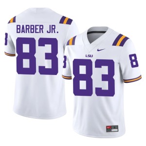 White Corey Barber Jr. #83 LSU Mens Stitched College Football Jerseys 417513-665