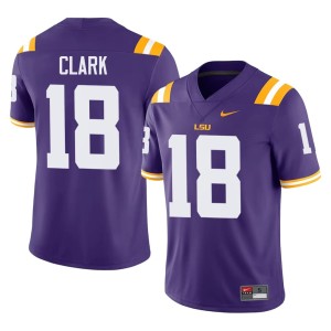 Purple Damone Clark Mens Alumni College Football #18 Louisiana State Tigers Jersey 488129-871