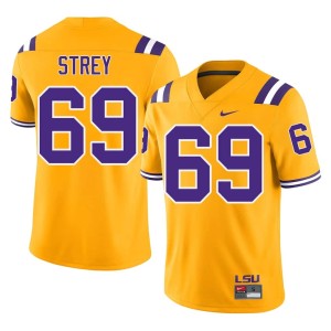 Gold High School Geaux Tigers Men's #69 Darrin Strey College Football Jersey 827759-744