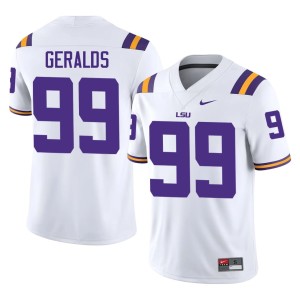 White Mens Alumni Deuce Geralds #99 LSU College Football Jersey 214522-941