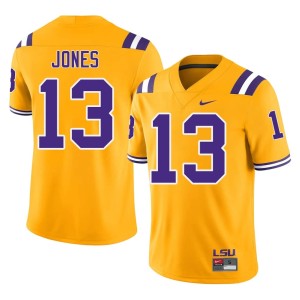 Gold College Football #13 Embroidery Dilin Jones Fighting Tigers Mens Jerseys 475215-569