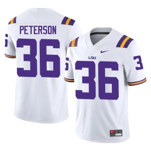 White 2026 College Football Louisiana State University Tigers #36 Emari Peterson Mens Jersey 666971-228