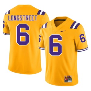 Gold Husan Longstreet Louisiana State University Tigers College Football Men #6 2026 Jerseys 245581-882