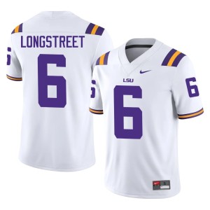 White Husan Longstreet Men's #6 Embroidery College Football Fighting Tigers Jersey 254028-828