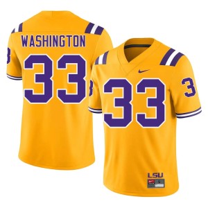 Gold LSU Mens #33 College Football Isaiah Washington High School Jerseys 851125-206