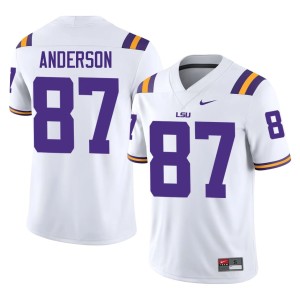 White #87 Player Men LSU College Football JC Anderson Jerseys 318223-843