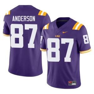 Purple NCAA JC Anderson Men's College Football Louisiana State Tigers #87 Jersey 916773-637