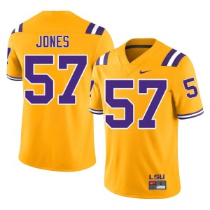 Gold Men College Football Tigers #57 JaKolby Jones University Jerseys 119318-596
